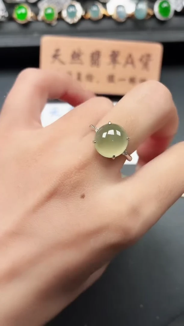 银S925镶嵌戒指翡翠11