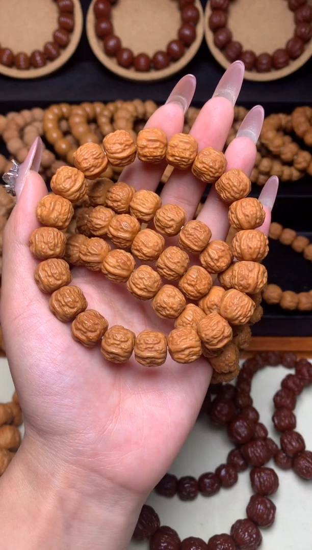 【闪购商品】文玩核桃手串11-12mm+金蟾蛤蟆头小馒头深雕全品
