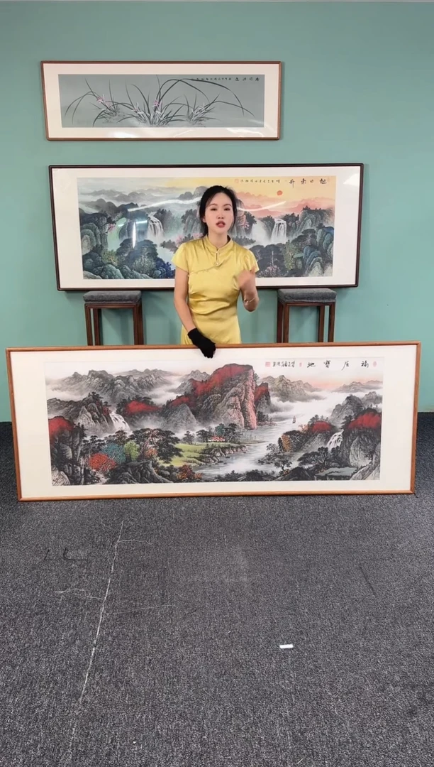 国画山水210*80手绘作品