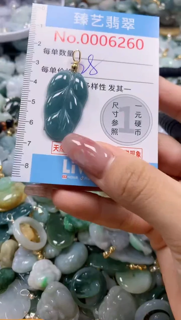翡翠未镶嵌颈饰含绳0006260