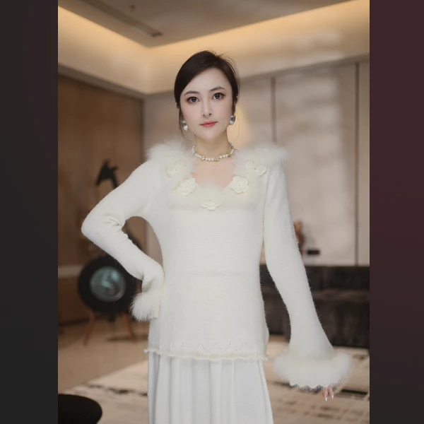 【Jier吉儿】原创设计师 气质网红时尚针织长袖毛衣名媛轻奢瑞丽风