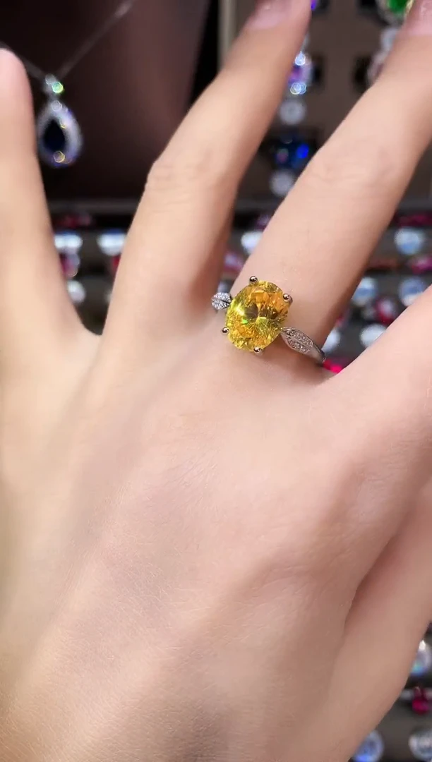 银S925镶嵌戒指碧玺810银色