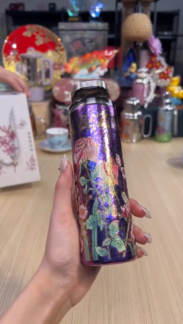 112造闵集 香水杯【繁花系列】180ML（紫色玫瑰花）