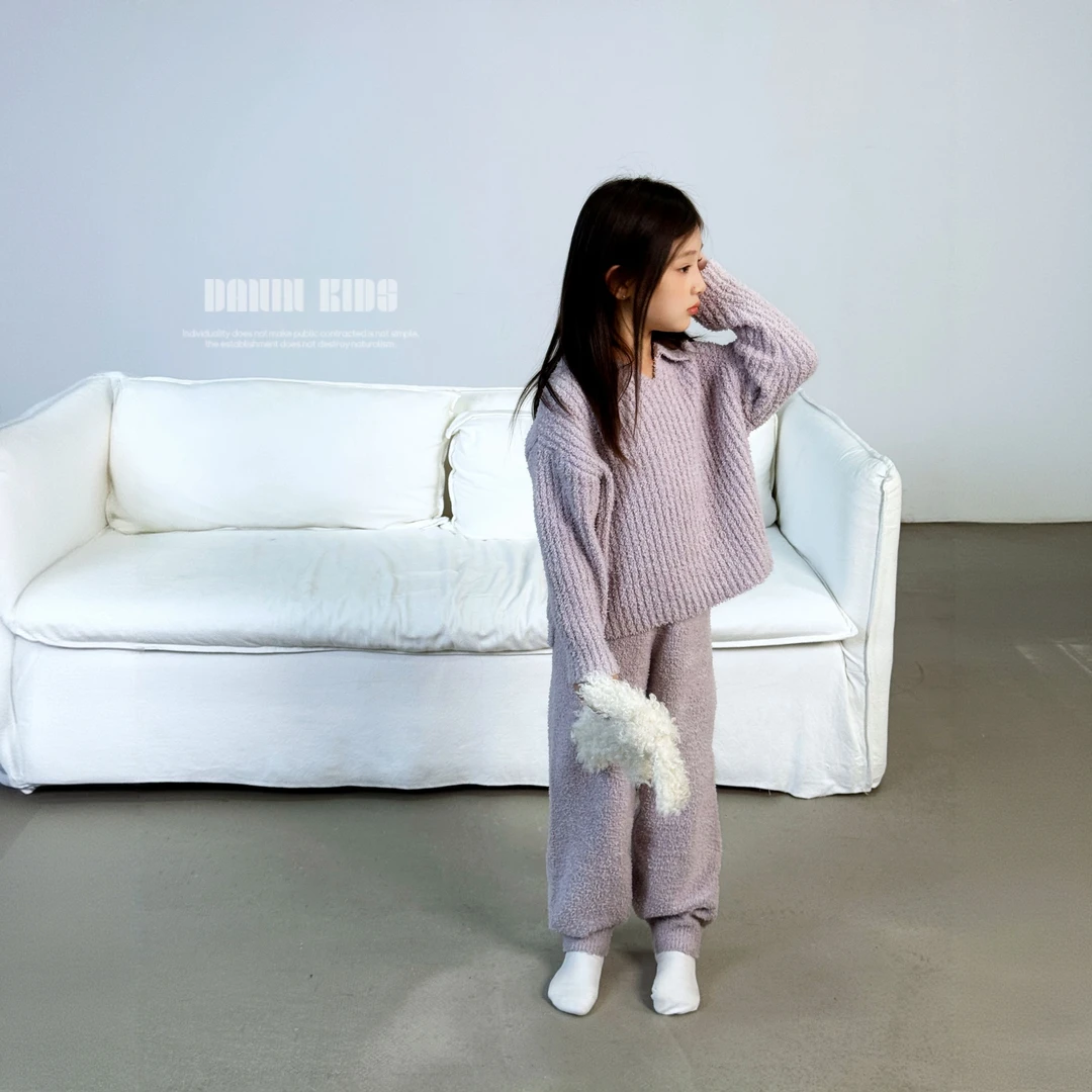 嗒囜【软云亲肤｜月光半边绒】冬季女童家居服套装睡衣睡裤套装儿童