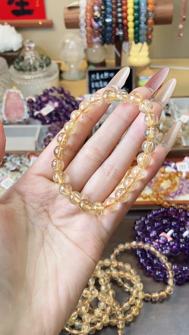 【闪购商品】水晶手串未镶嵌8mm金发晶