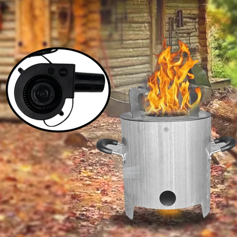 户外柴火炉圆形气化炉野炊露营钓鱼做饭多次燃烧气化环保猛火炉