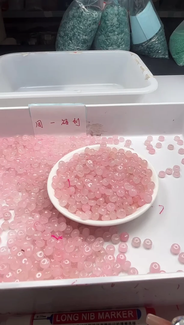 颈饰未镶嵌水晶w3300粉水晶切面算盘8mm*30颗