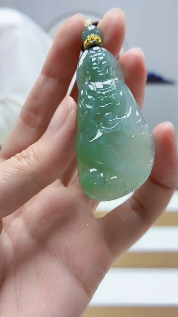未镶嵌定制翡翠5028zm-毛货挂件观音51
