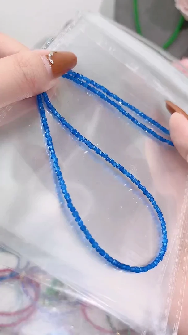 颈饰蓝宝石银S925镶嵌蓝方99