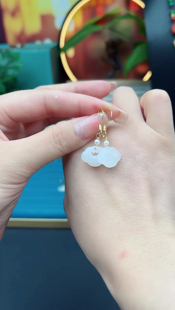 玛瑙/玉髓耳饰银S925镶嵌w23