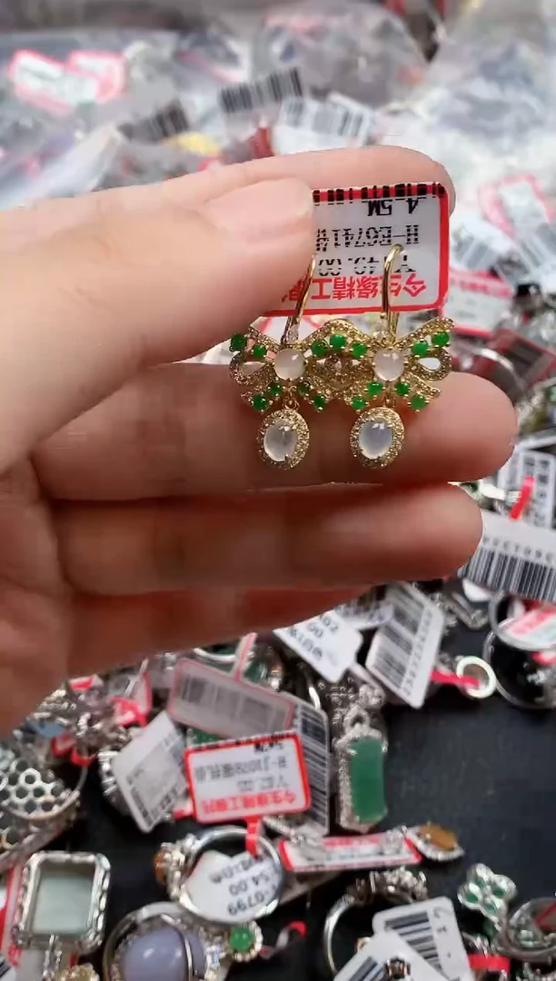 银S925镶嵌戒指翡翠天然A货缅甸翡翠