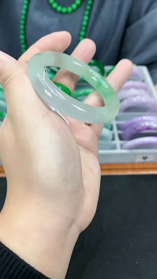 【闪购商品】砖雕s40 冰飘花手镯 圈口54.3