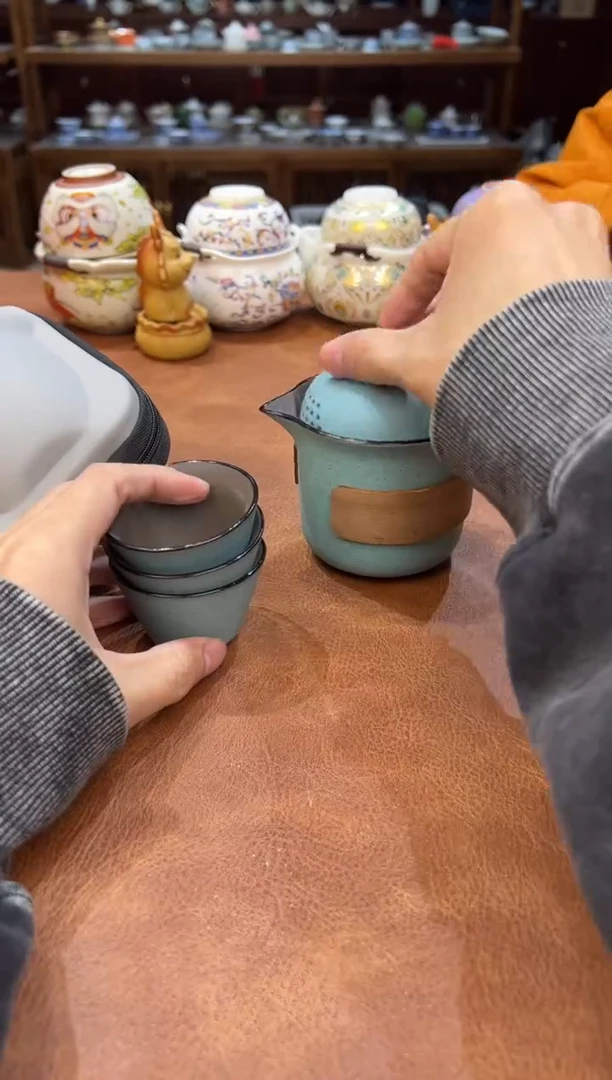 真的很便宜会开片的旅行茶具