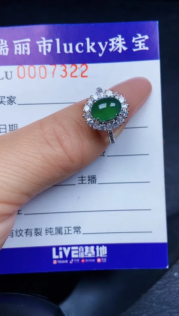 翡翠银S925镶嵌颈饰7322