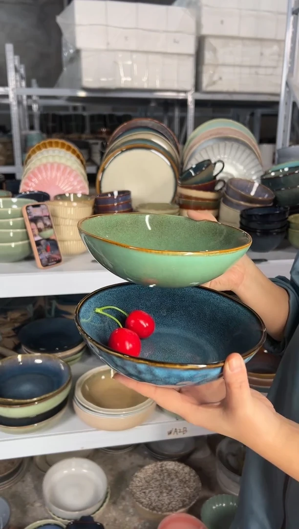 陶瓷外贸尾货瑕疵满20包邮X2菜碗组合