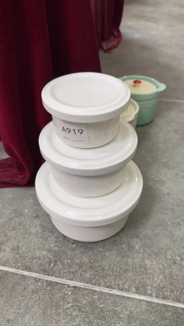 摆件陶微瑕 4/5/6英寸蒸蛋碗带盖