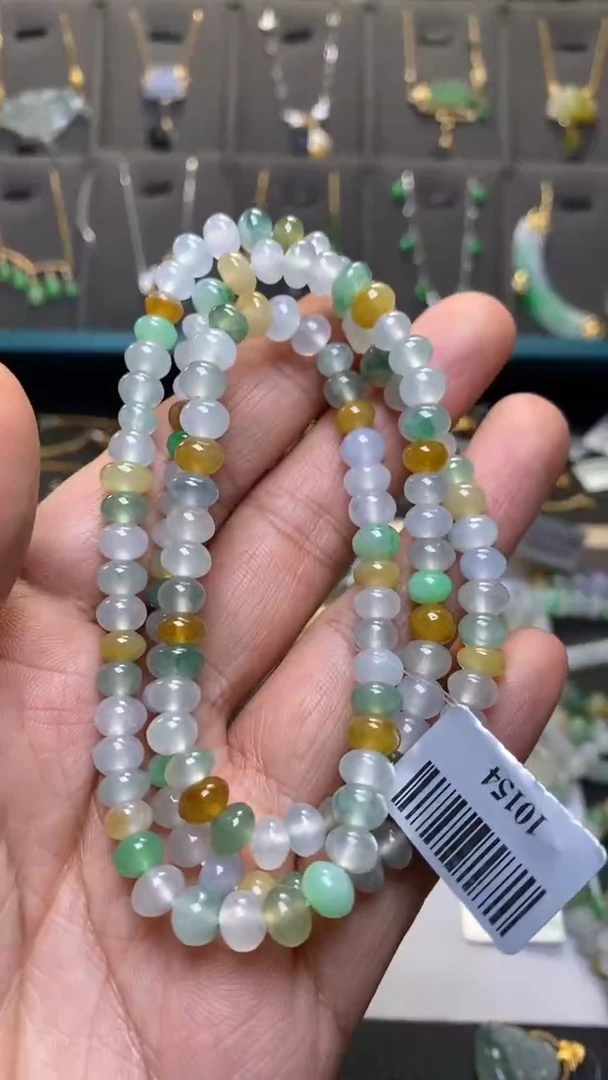 颈饰未镶嵌翡翠茶**肆净货34439
