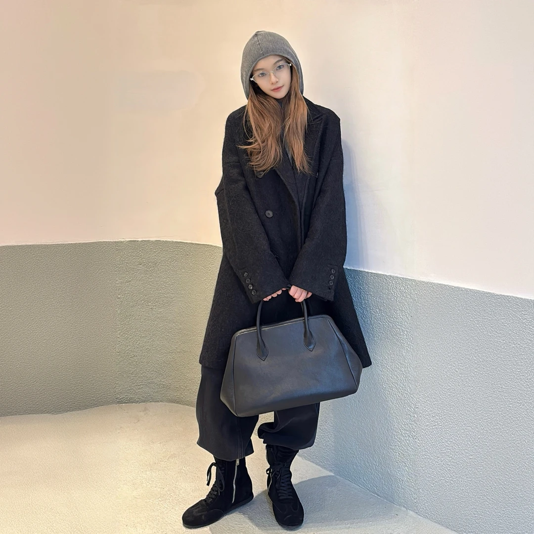 VIINS双排扣羊毛大衣女2025新款秋冬中长款百搭气质毛呢外套91141