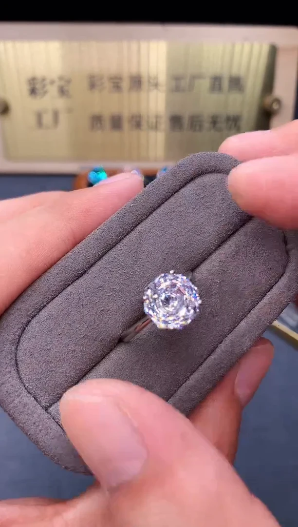 戒指蓝宝石银S925镶嵌2222