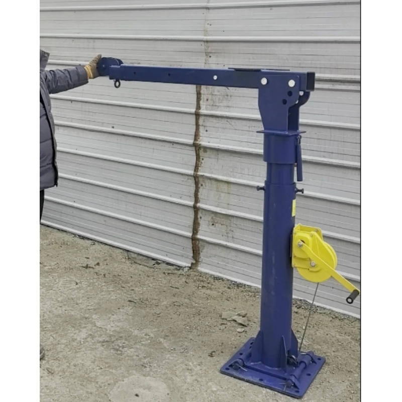 钧工车载家用小吊机定制款立柱升降可放倒随车吊提升机