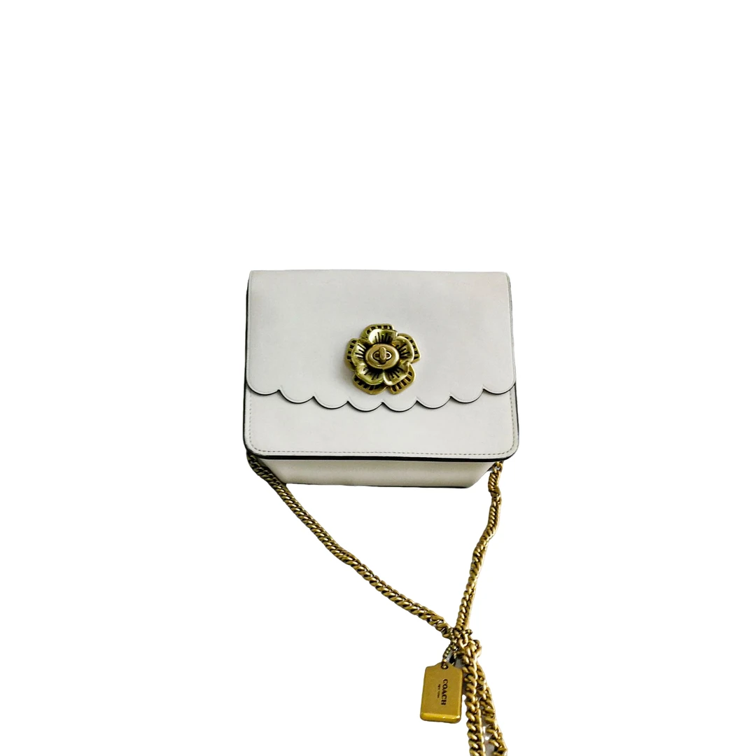 95新  白色山茶花单肩包 050619