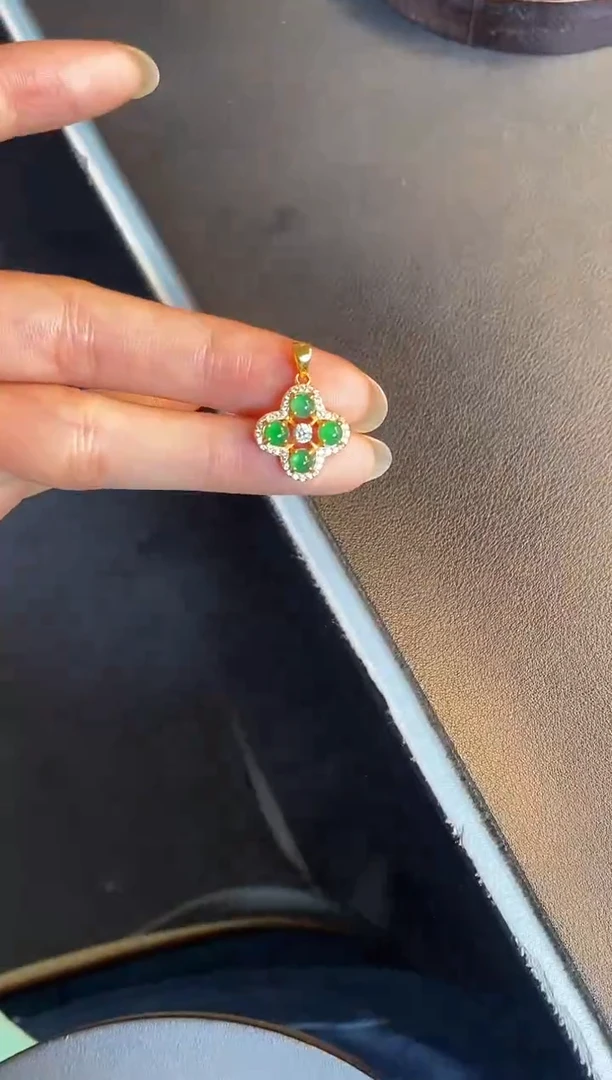 吊坠(不含链)银S925镶嵌翡翠1