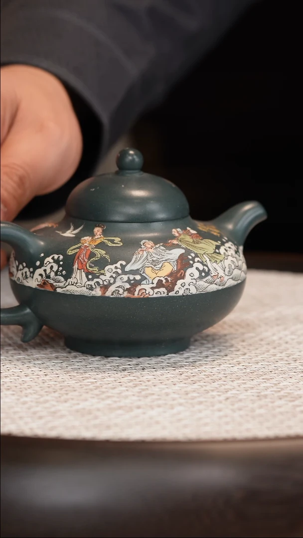 陶岭 华影壶（八个好人图）220c