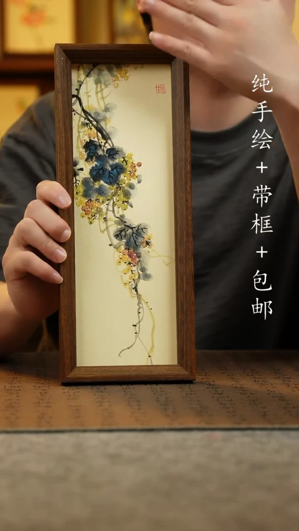 国画12.5*31.5原创纯手绘国风国画摆台