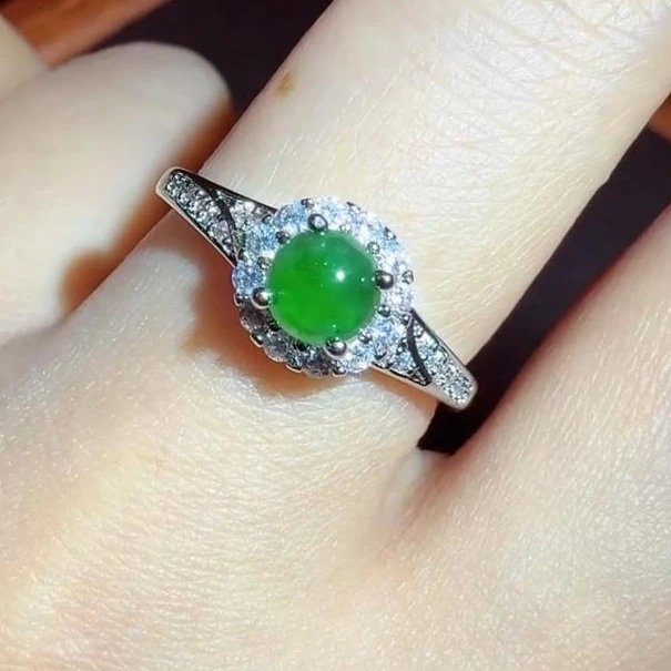 江德洋珠宝AT5421翡翠A货绿戒指