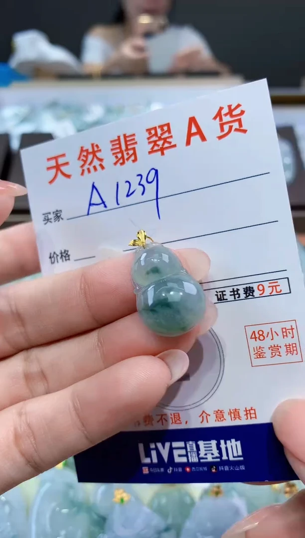 颈饰18K金镶嵌翡翠天然翡翠A货挂件
