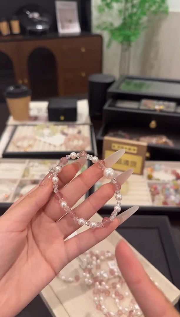 水晶手链合金草莓晶x1753