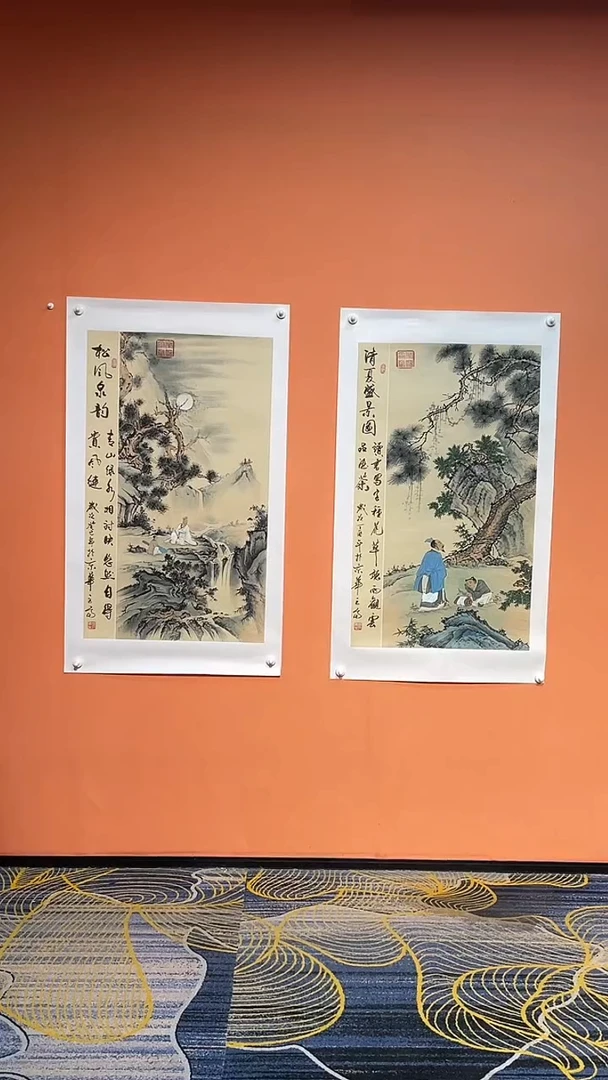 国画会*张巨富 清夏盛景图+松风泉韵
