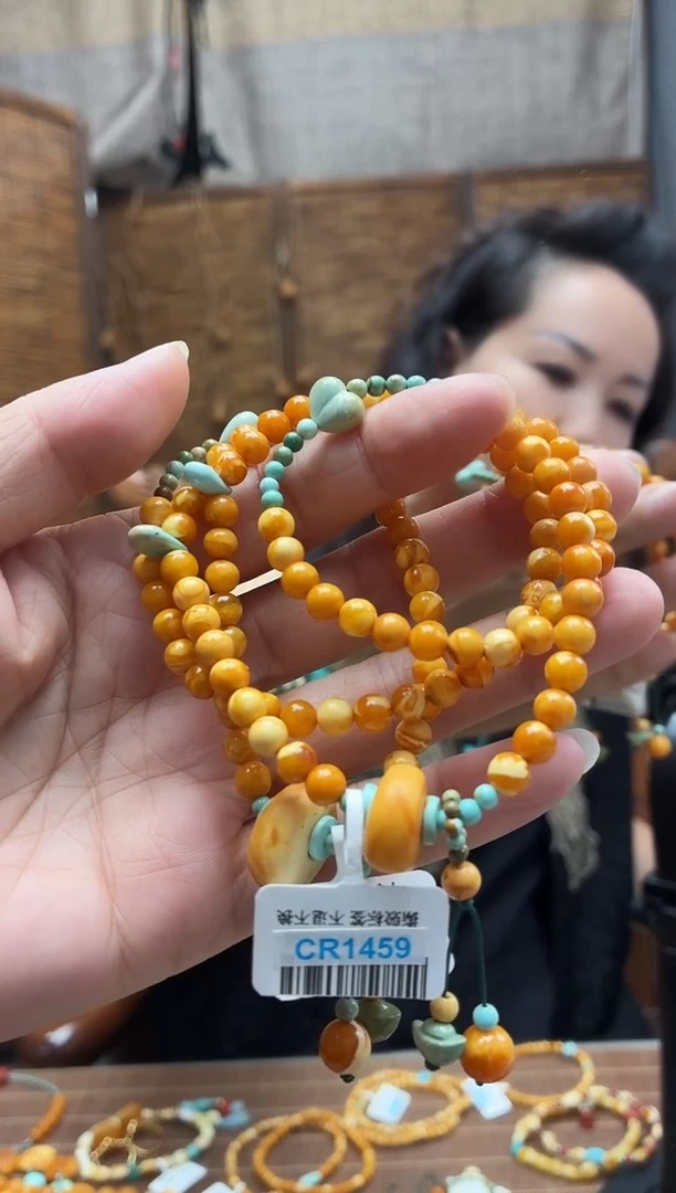 蜜蜡颈饰未镶嵌双圈多样性发其一