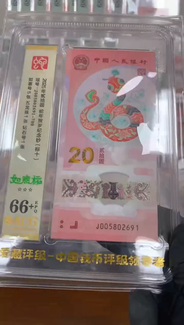 塑料2025蛇钞 真钞 评级封装