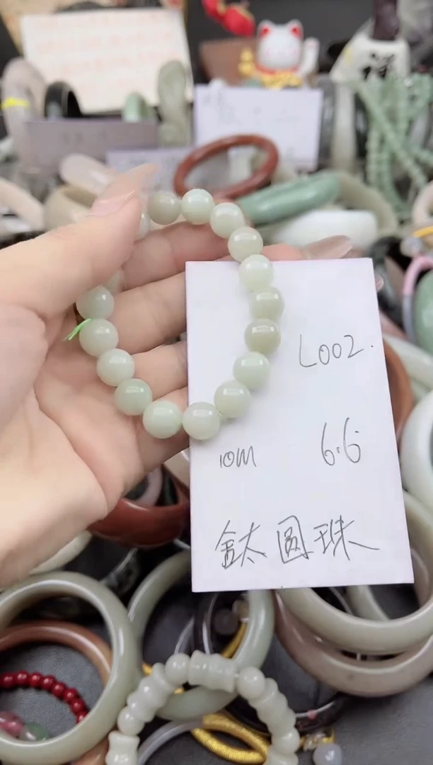 未镶嵌手镯石英质玉L002舍太10MM圆珠手串多样性发货