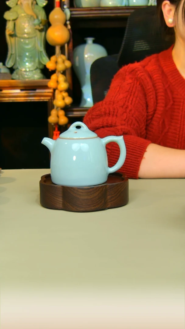 杯子秦权全手工原矿天青全手工