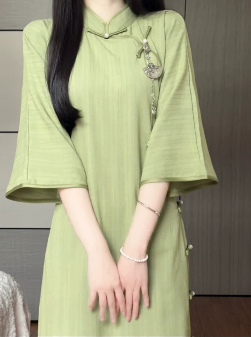 【荷香】古法倒大袖少女日常可穿年轻款复古民国改良旗袍夏季新款