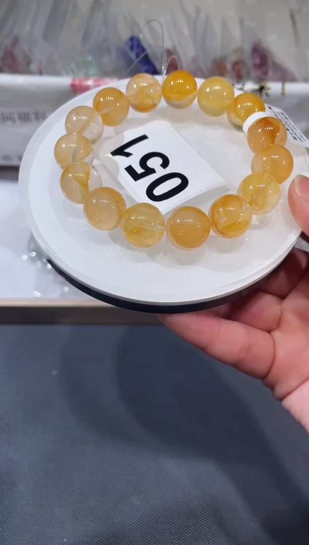 未镶嵌手链水晶A051 黄胶花 14