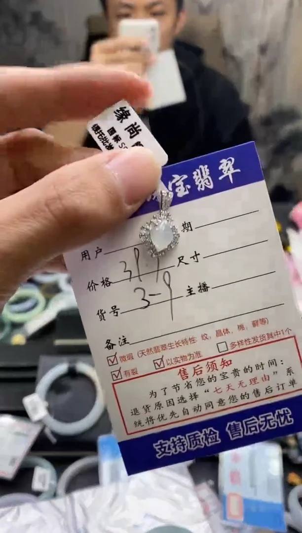 【闪购商品】翡翠颈饰银S925镶嵌天然A货翡翠39