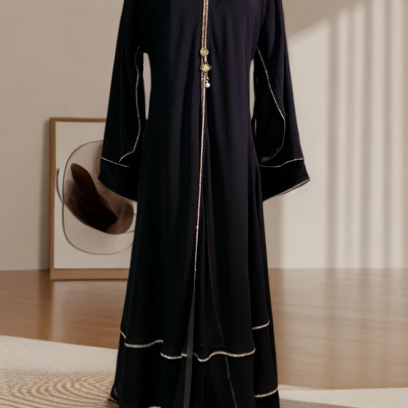 爆款沙特假两件套显瘦遮肉连衣裙袍子（可以换货不退货介意慎拍）