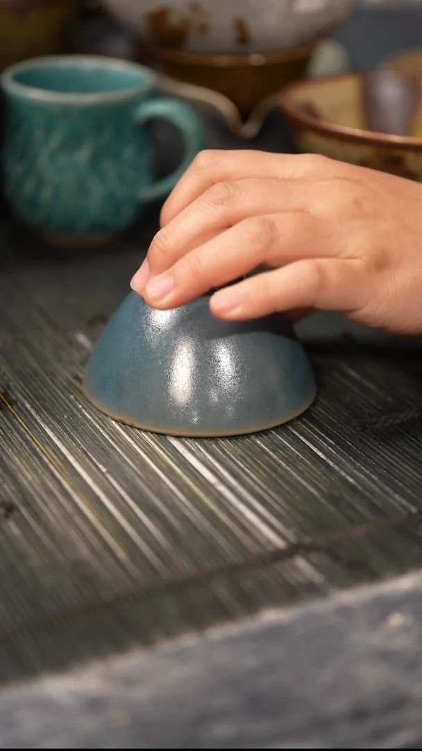 浪鬼家釉绘柴烧哈**哦杯