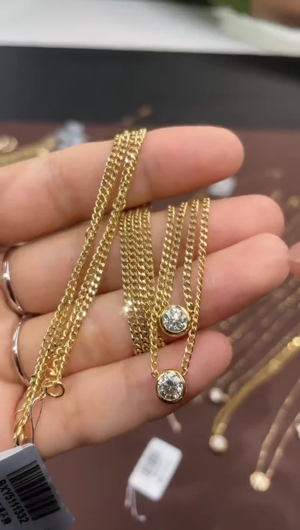 18K金镶嵌项链钻石TA1216-1204-903/多样性发