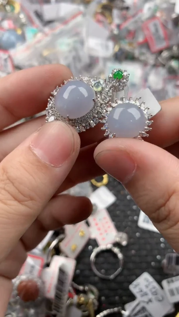 银S925镶嵌戒指翡翠777   4