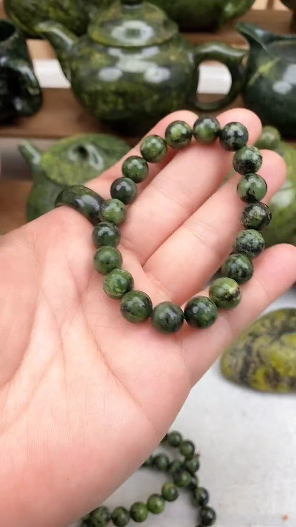 【闪购商品】蛇纹石玉卡10手串未镶嵌卡10手串