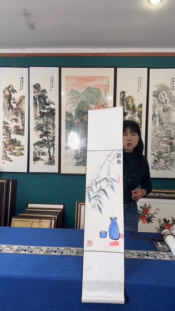 国画20*100竹子卷轴