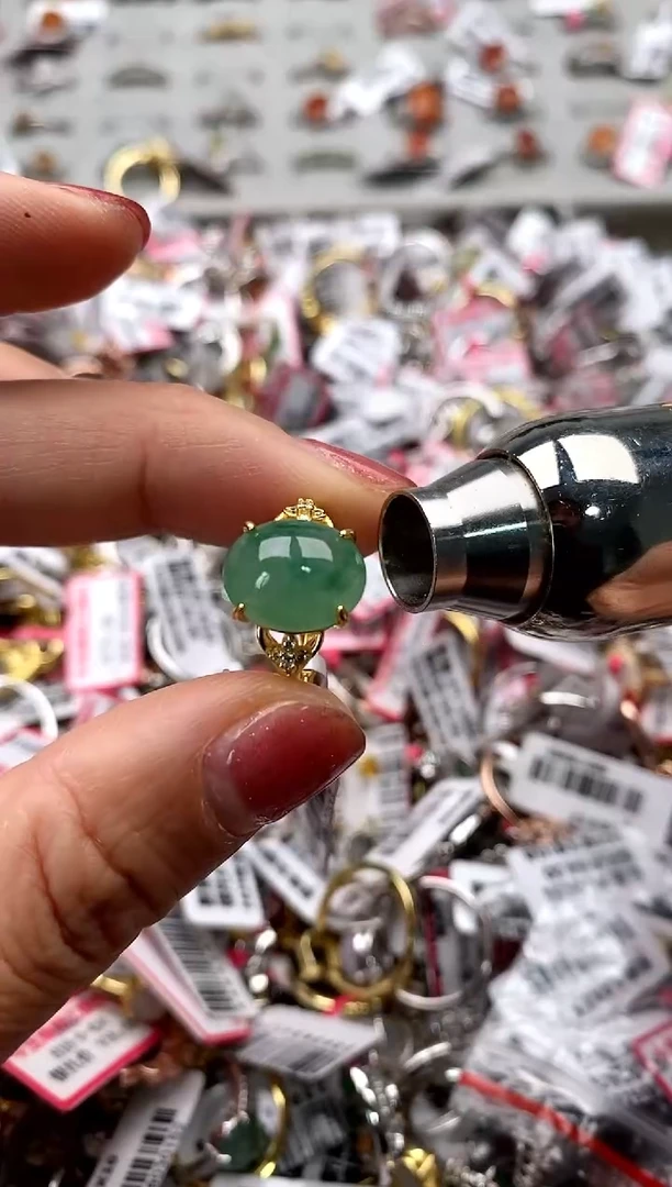 【闪购商品】翡翠戒指银S925镶嵌77777777    6