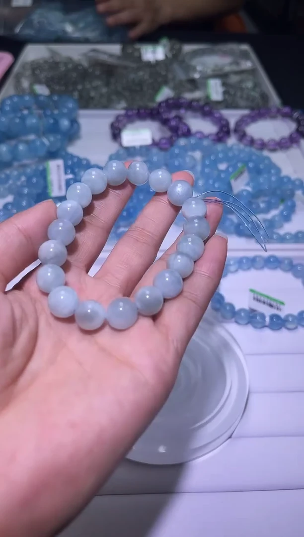 1海蓝宝石（处理）J126-10mm海蓝宝单圈-多样性发其一