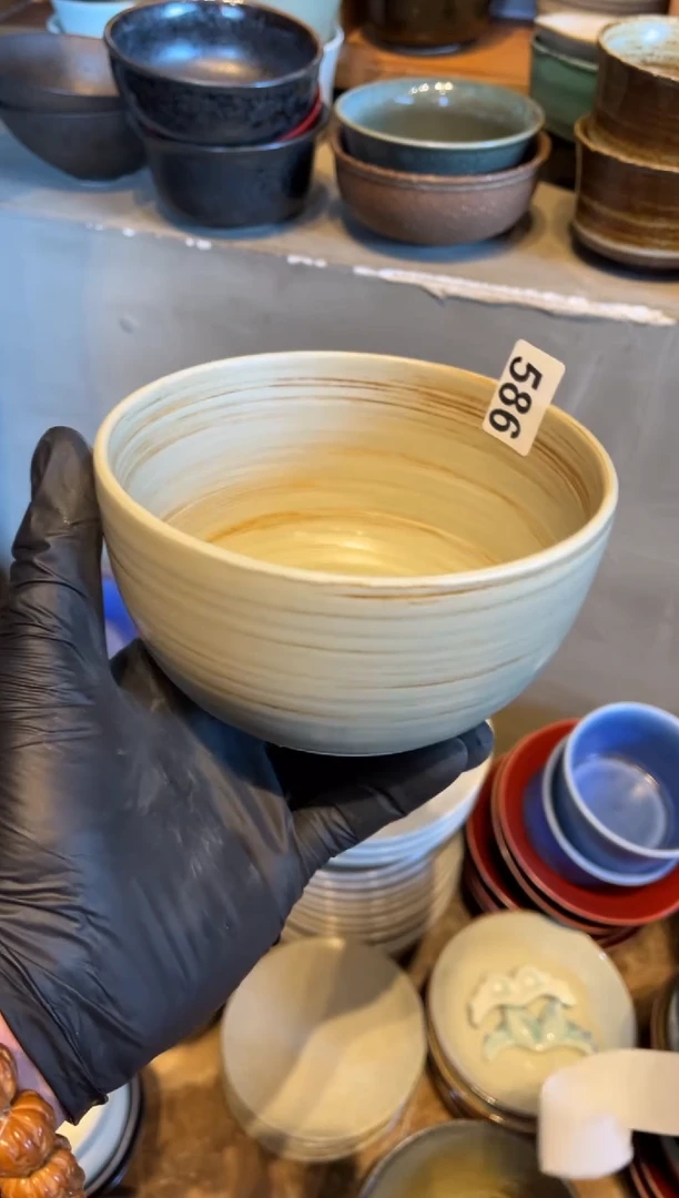 【闪购商品】瓷片586微瑕刷釉豆青长相思碗