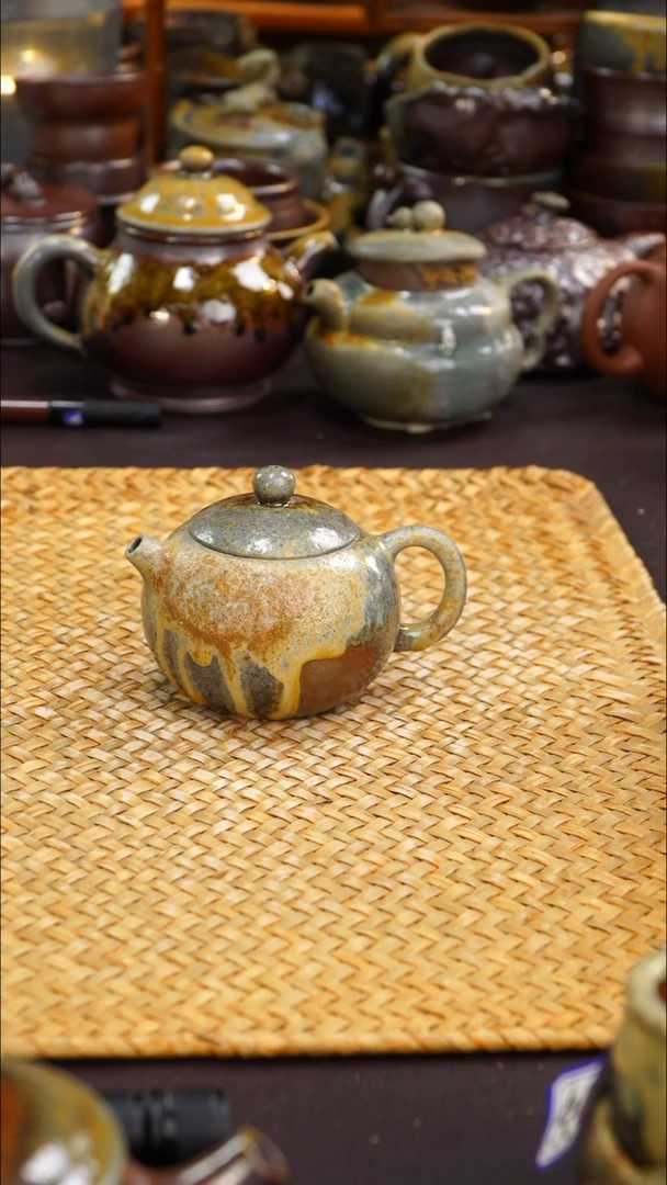 茶壶紫砂纯自然柴烧