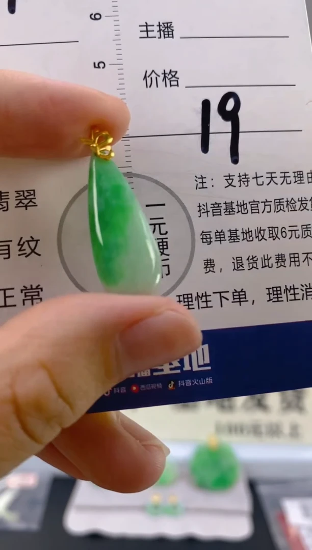 【闪购商品】翡翠颈饰18K金镶嵌天然A货翡翠